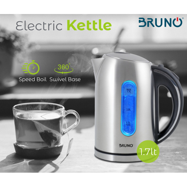 Alternative view of BRUNO ηλεκτρικός βραστήρας BRN-0028, 2200W, 1.7lt, βάση 360°, LED
