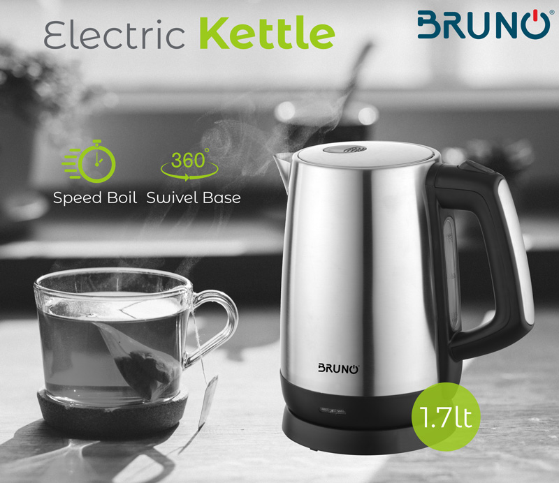 BRUNO ηλεκτρικός βραστήρας BRN-0030, 2200W, 1.7lt, βάση 360° - Image 2