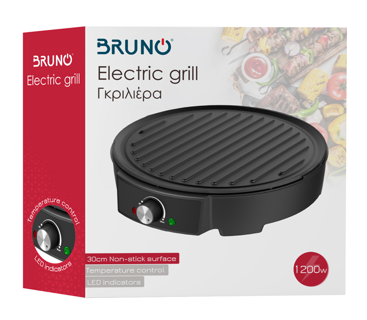 BRUNO γκριλιέρα BRN-0079, 30cm αντικολλητική επιφάνεια, 1200W - Image 2