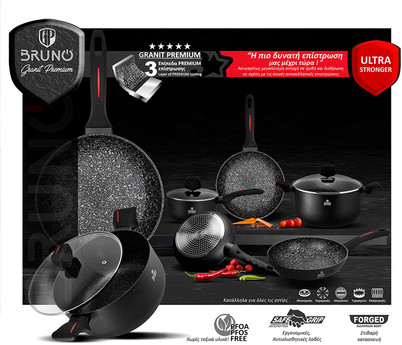 BRUNO τηγάνι Granit Premium BRN-0113 με αντικολλητική επίστρωση, 26cm - Image 6