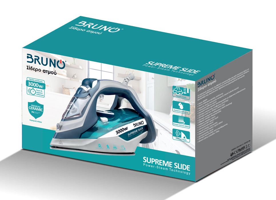 BRUNO σίδερο ατμού Supreme Slide BRN-0146 με κεραμική πλάκα, 3000W - Image 6