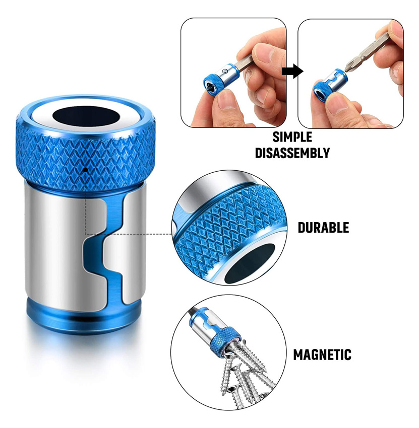 BEST μαγνητικός αντάπτορας BST-1111 για μύτες HEX 1/4", μπλε - Image 2