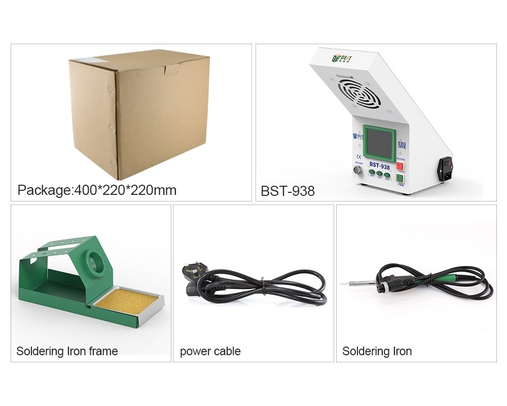 BEST Soldering Station BST-938 με σταθμό απορόφησης καπνού και LED φως - Image 6