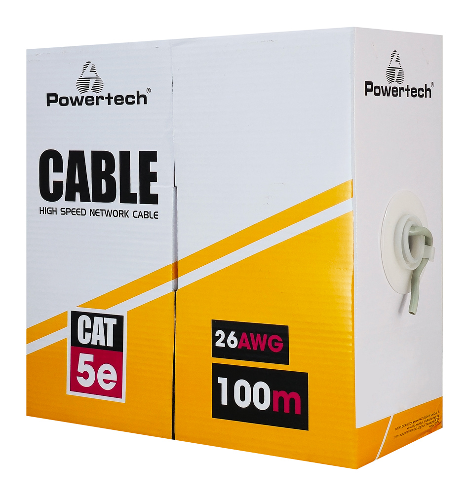 POWERTECH καλώδιο δικτύου CAB-N287, Cat 5e U/UTP, CCA, 26AWG, 100m, γκρι - Image 3