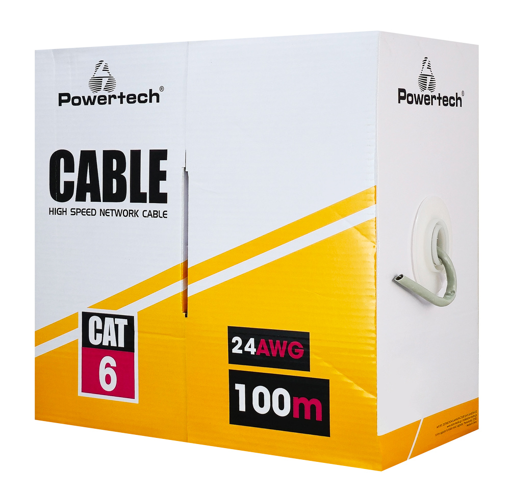 POWERTECH καλώδιο δικτύου CAB-N293, Cat 6 U/UTP, CCA, 24AWG, 100m, μαύρο - Image 3