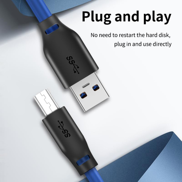 Alternative view of CABLETIME καλώδιο USB σε USB Type B CT-C160-U3-AMBM, 5Gbps, 1m, μπλε