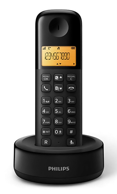 PHILIPS ασύρματο τηλέφωνο D1601B/34, με ελληνικό μενού, μαύρο - Image 3