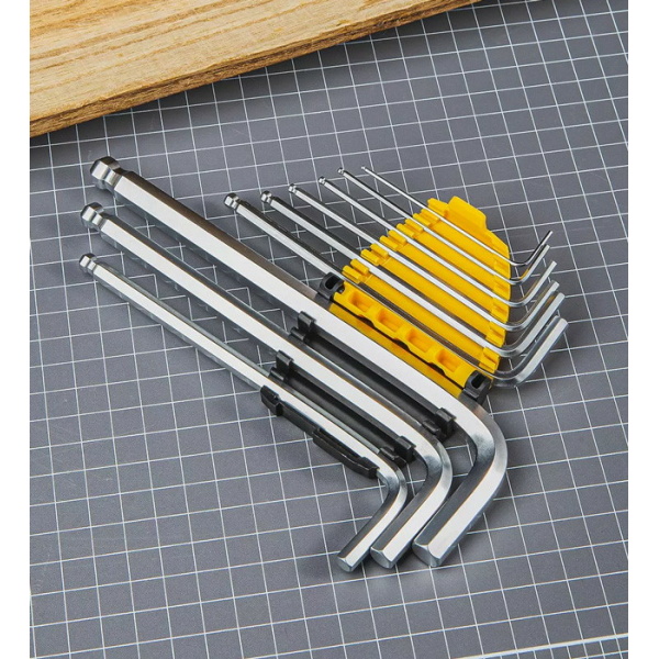 Alternative view of DELI σετ κλειδιά Allen DL3088 με μακρύ βραχίονα, 1.5-10mm, Cr-V, 9τμχ