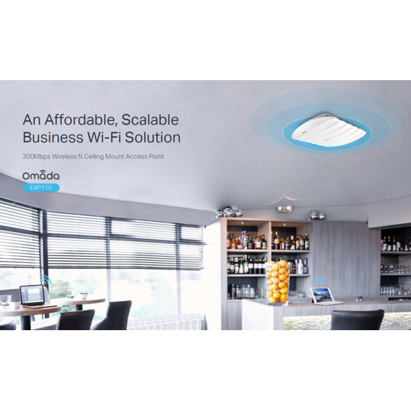 Alternative view of TP-LINK ασύρματο access point EAP115, 300Mbps, οροφής, Ver. 4.0