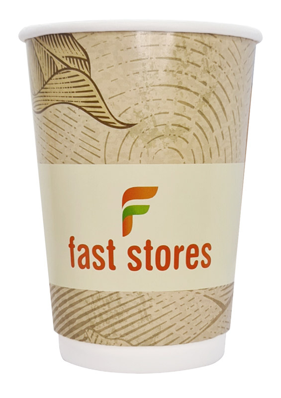 FAST STORES χάρτινα ποτήρια καφέ, 8oz, χωρίς καπάκι, 25τμχ