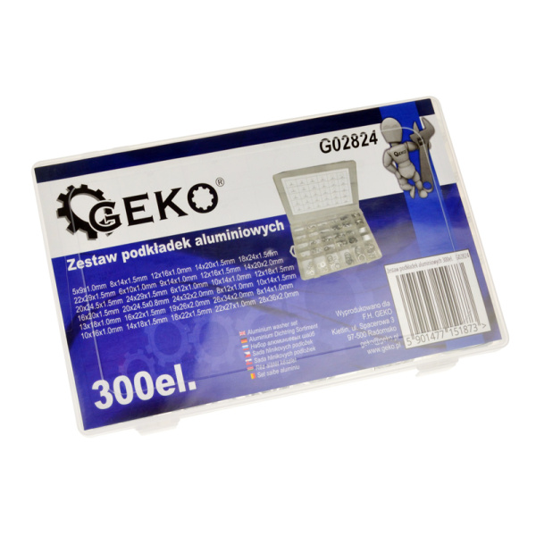 Alternative view of GEKO σετ αλουμινένιες ροδέλες G02824, διάφορα μεγέθη, 300τμχ