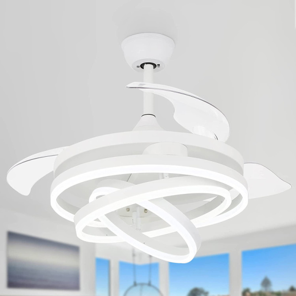 Alternative view of POWERTECH ανεμιστήρας οροφής HLL-0112 με LED φως, 72W, Φ106x50cm, λευκός