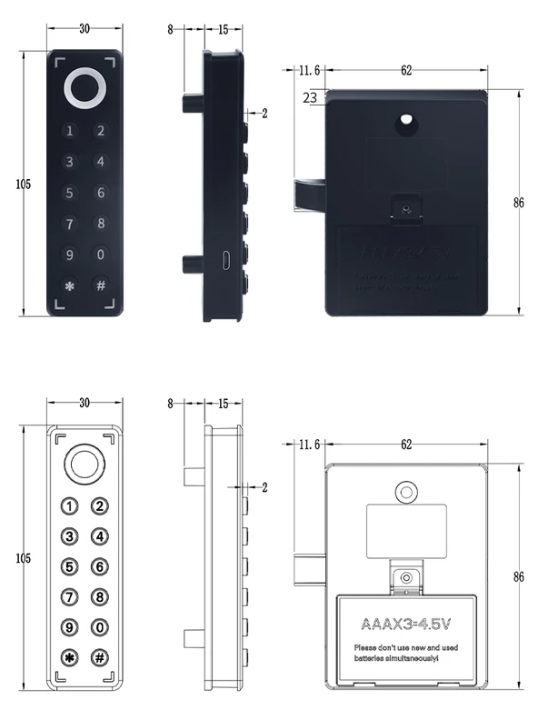 KERONG ηλεκτροπύρος KR-S1030, συνδυασμού & fingerprint, μαύρος - Image 5