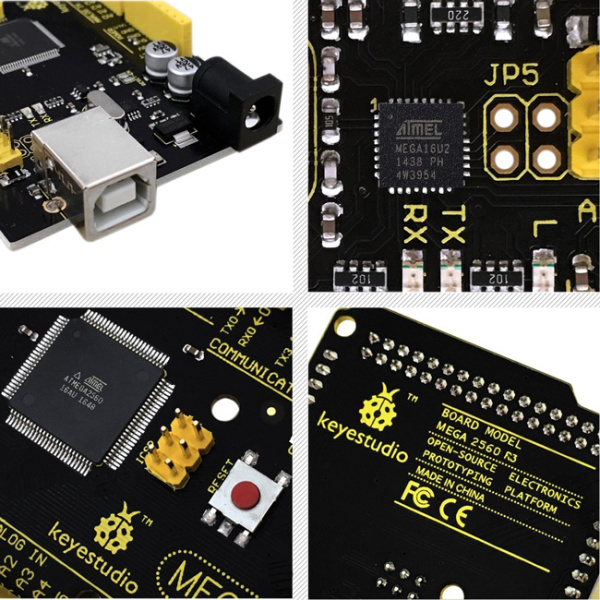 Alternative view of KEYESTUDIO Mega 2560 R3 development board KS0002, συμβατό με Arduino