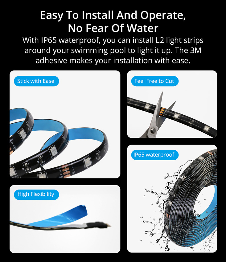 SONOFF smart LED καλωδιοταινία L2-5M, αδιάβροχη, RGB, WiFi & BT, 5m - Image 2