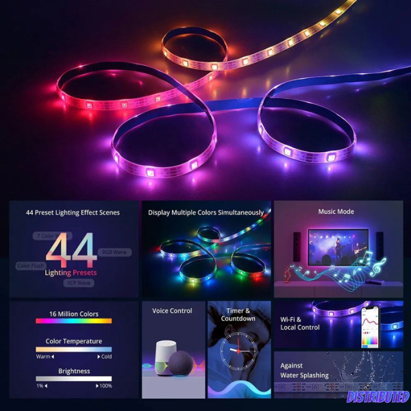 Alternative view of SONOFF smart LED καλωδιοταινία L3 Pro, RGBIC, αδιάβροχη, Wi-Fi & BT, 5m