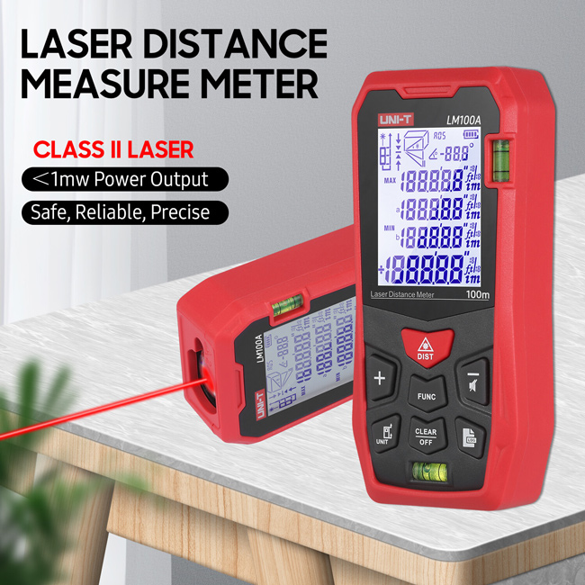 UNI-T laser μετρητής απόστασης LM100A, m/ft/in, 100m - Image 2