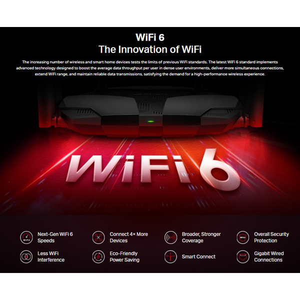 Alternative view of MERCUSYS router MR70X, Wi-Fi 6, 1800Mbps AX1800, Dual Band, Ver. 1.0