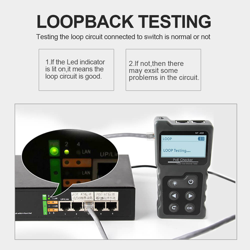 NOYAFA tester καλωδίων δικτύου NF-488 για RJ45 PoE - Image 8