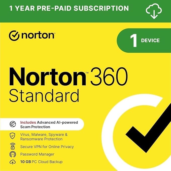 Norton 360 without Subscription (1 D - 1 Y) Standard incl. 10GB Ηλεκτρονική Άδεια