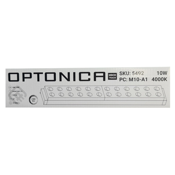 Alternative view of OPTONICA LED μαγνητικό φωτιστικό 5492, 10W, 4000K, μεταλλικό, μαύρο