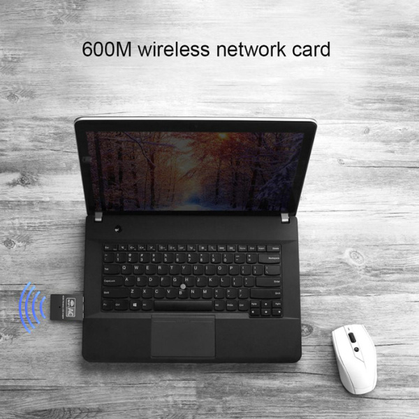 Alternative view of POWERTECH ασύρματος USB αντάπτορας δικτύου PT-1041, 600Mbps, 2.4/5GHz