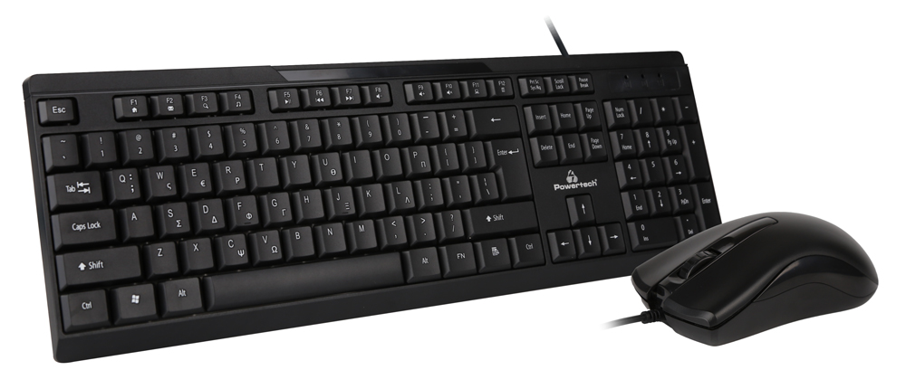 POWERTECH set ποντίκι & πληκτρολόγιο PT-1068, ενσύρματο, 1000DPI, μαύρο - Image 2