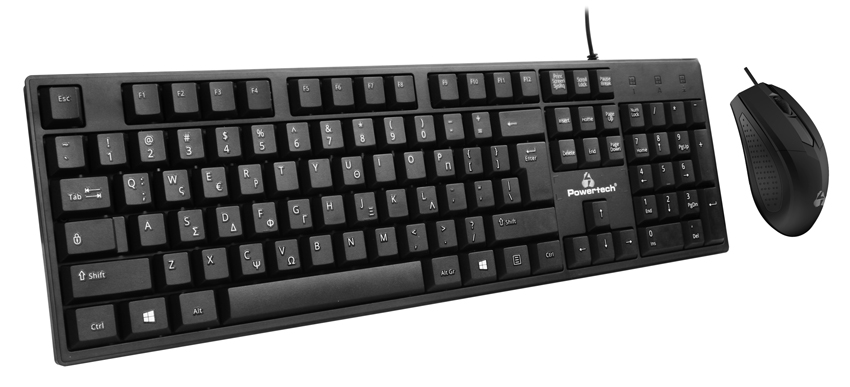 POWERTECH set ποντίκι & πληκτρολόγιο PT-1075, ενσύρματο, 1000DPI, μαύρο - Image 2