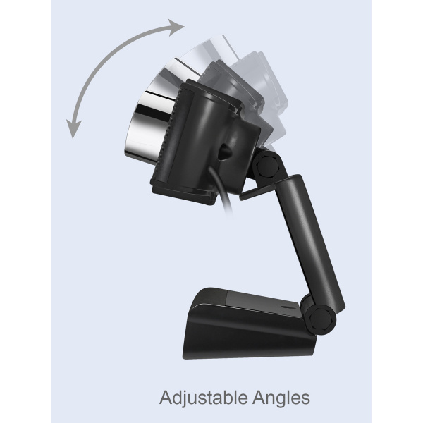 Alternative view of POWERTECH web camera PT-1078, 2.0MP Full HD, Plug & Play, 1.35m, μαύρη
