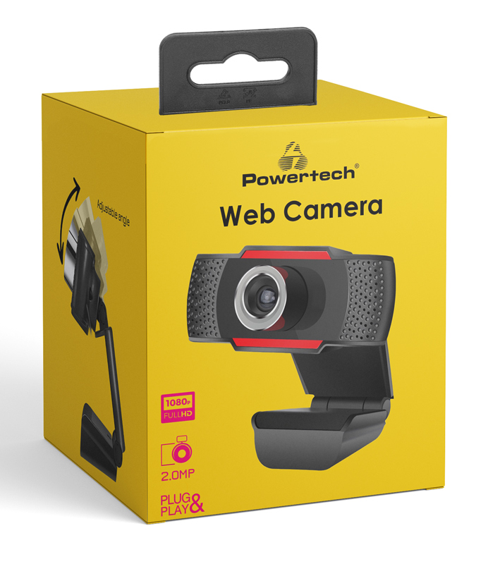 POWERTECH web camera PT-1078, 2.0MP Full HD, Plug & Play, 1.35m, μαύρη - Image 4