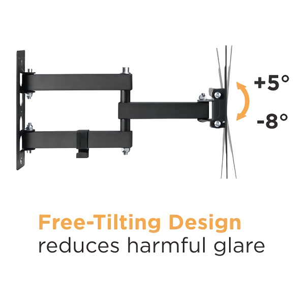 Alternative view of POWERTECH επιτοίχια βάση τηλεόρασης PT-1129, 23-43", έως 30kg, full motion