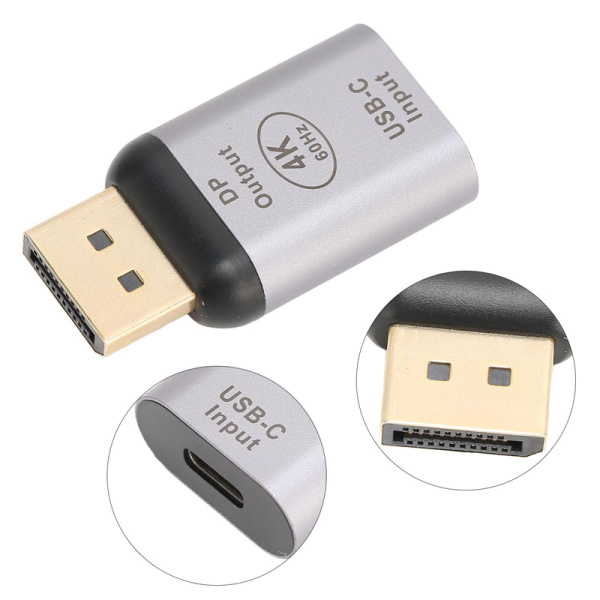 Alternative view of POWERTECH αντάπτορας USB-C σε DisplayPort PTH-096, 4K/60Hz, γκρι