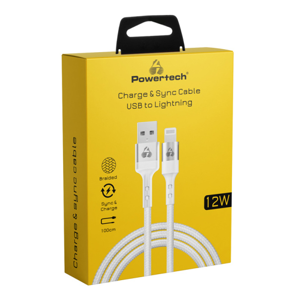 Alternative view of POWERTECH καλώδιο USB σε Lightning PTR-0126, 12W, copper, 1m, λευκό