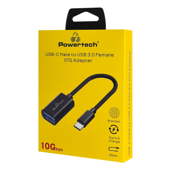 Alternative view of POWERTECH αντάπτορας USB-C σε USB 3.0 PTR-0146, 10 Gbps, γκρι
