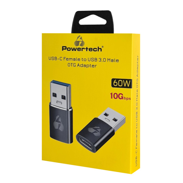 Alternative view of POWERTECH αντάπτορας USB 3.0 σε USB-C PTR-0147, 10 Gbps, 60W, γκρι