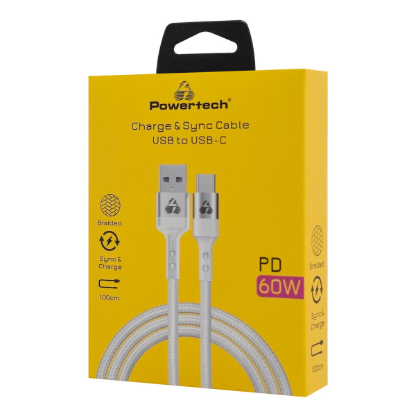 Alternative view of POWERTECH καλώδιο USB-C σε USB PTR-0160, 60W, 480Mbps, 1m, λευκό