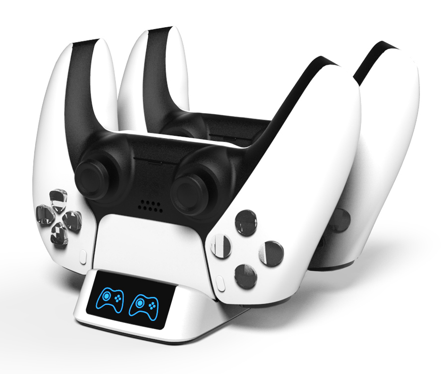 ROAR βάση φόρτισης gamepad RR-0019 για 2x PS5 DualSense, λευκή - Image 2