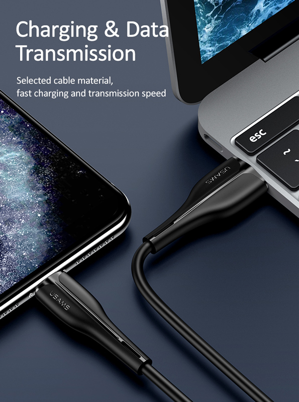 USAMS καλώδιο Lightning σε USB US-SJ371, 2A, 1m, μαύρο - Image 3