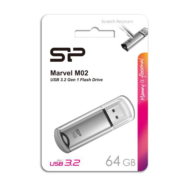 Alternative view of SILICON POWER USB Flash Drive Marvel M02, 64GB, USB 3.2, γκρι