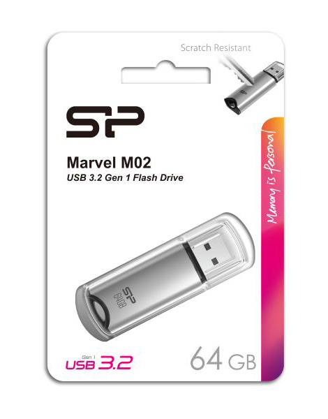 SILICON POWER USB Flash Drive Marvel M02, 64GB, USB 3.2, γκρι - Image 2