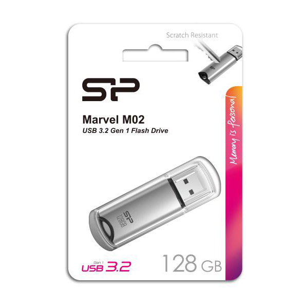 Alternative view of SILICON POWER USB Flash Drive Marvel M02, 128GB, USB 3.2, γκρι