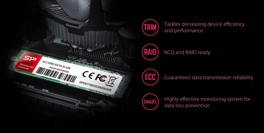 SILICON POWER SSD A55, 512GB, M.2 2280, SATA III, 560-530MB/s - Image 3
