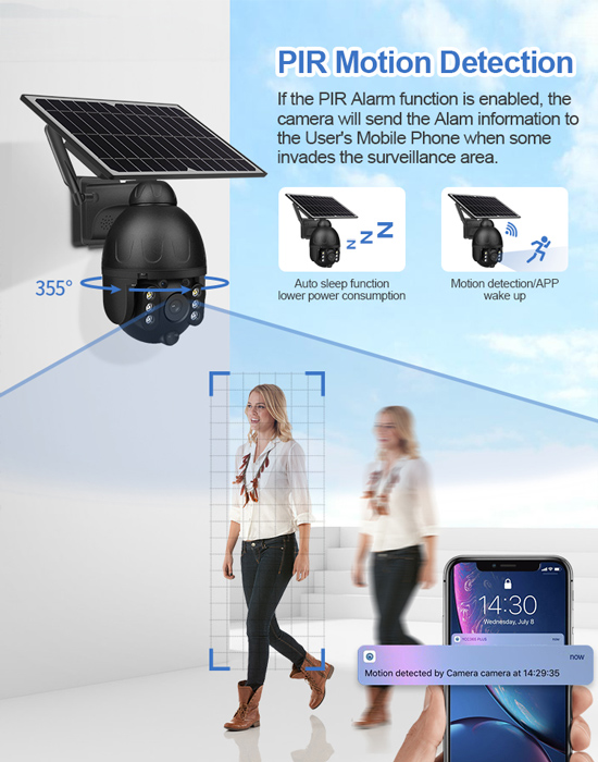 SECTEC smart ηλιακή 4G κάμερα ST-S588M-3M-4G, 3MP, PIR, cloud/micro SD - Image 3