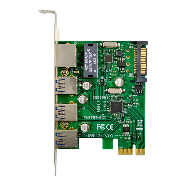 Alternative view of POWERTECH κάρτα επέκτασης PCIe σε USB 3.0 & GbE LAN ST642, VL805&RTL8153
