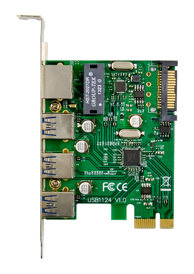 POWERTECH κάρτα επέκτασης PCIe σε USB 3.0 & GbE LAN ST642, VL805&RTL8153 - Image 2
