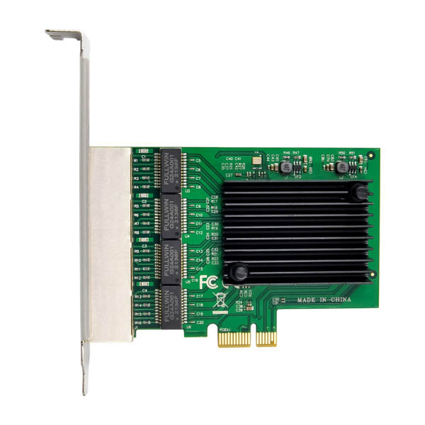 Alternative view of POWERTECH κάρτα επέκτασης PCIe σε 4x RJ45 GbE ST708, RTL8111F & ASM1184