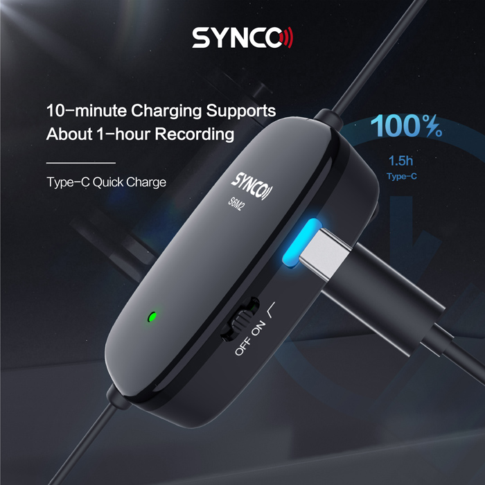 SYNCO μικρόφωνο Lav-S6M2, clip-on, omnidirectional, 3.5mm, 400mAh, μαύρο - Image 7