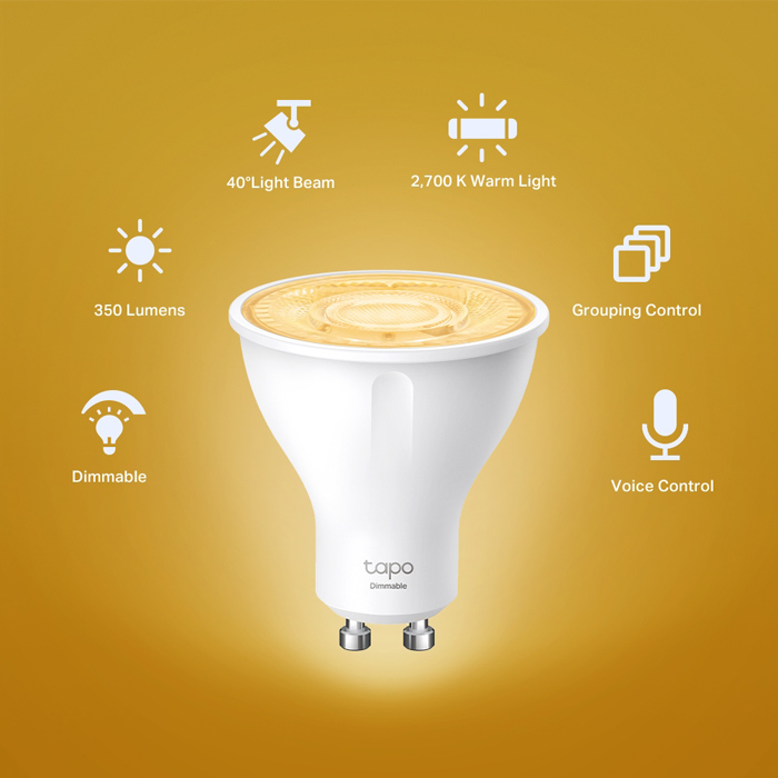 TP-LINK LED smart λάμπα spot Tapo L610, WiFi, 2.9W, 2700K, GU10, Ver 1.0 - Image 4