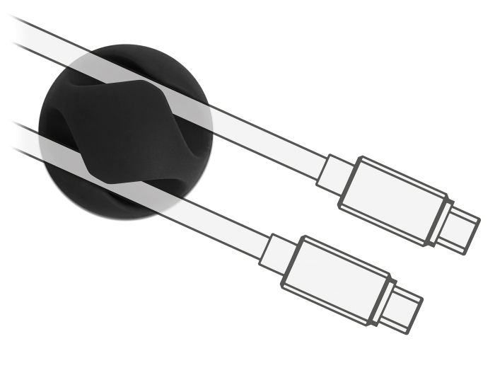 POWERTECH οργανωτές καλωδίων TIES-073, 2 θέσεις, Φ7mm, μαύρο, 10τμχ - Image 2