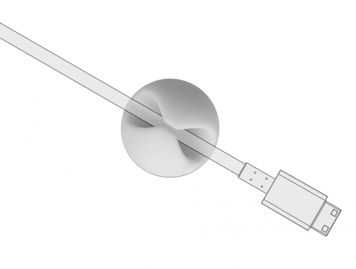 POWERTECH οργανωτές καλωδίων TIES-075, 1 θέση, Φ9mm, λευκό, 10τμχ - Image 2